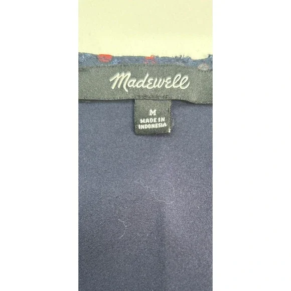 Madewell Womens Medium Top Lyric Wrap Top In Sugar Dot Balloon Sleeve Blouse - Picture 8 of 14